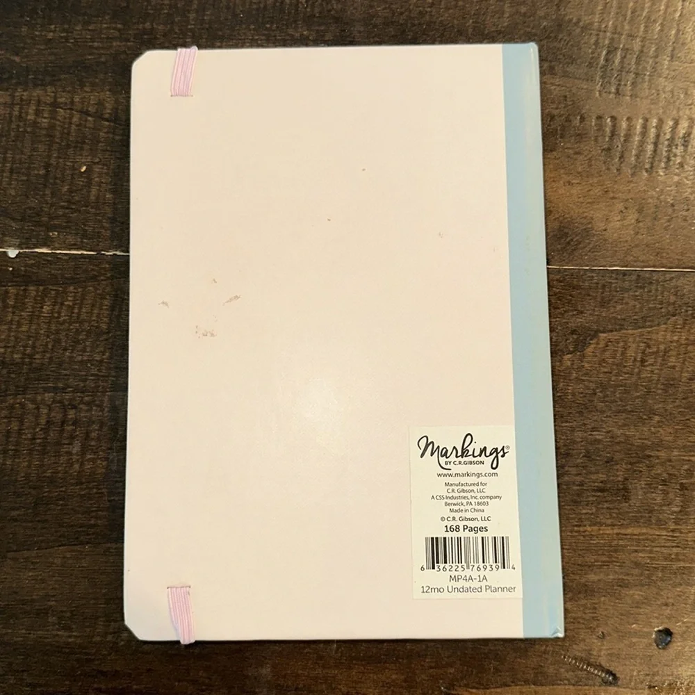 Small size Floral Planner with Pink and Blue Accents